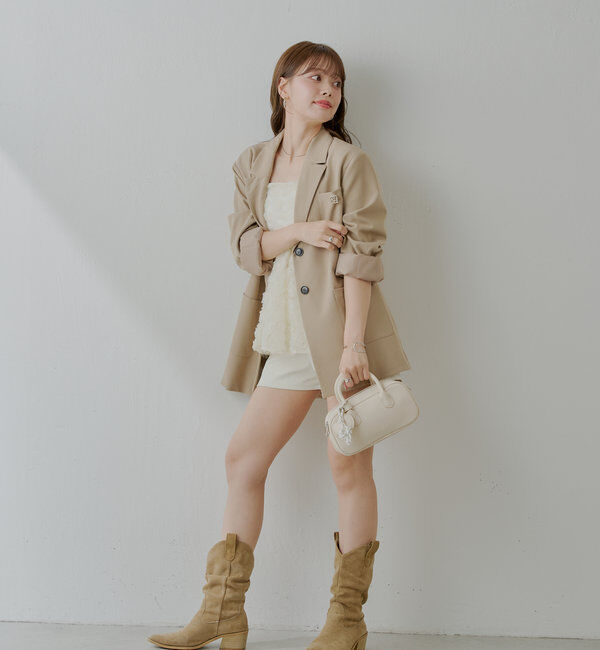  「ロゴブローチ付きオーバーシングルジャケット」|テーラードジャケット|