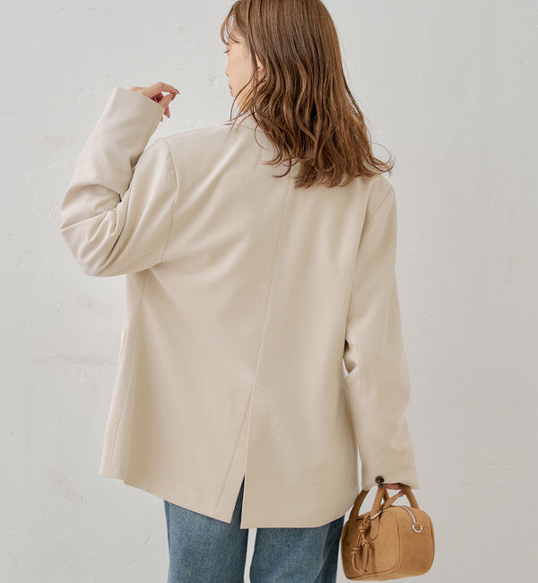  「ロゴブローチ付きオーバーシングルジャケット」|テーラードジャケット|