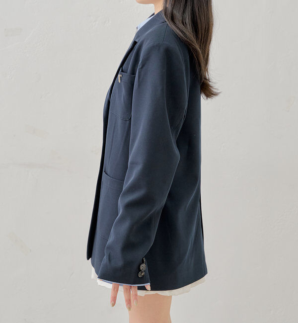  「ロゴブローチ付きオーバーシングルジャケット」|テーラードジャケット|