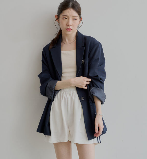 「ロゴブローチ付きオーバーシングルジャケット」|テーラードジャケット|