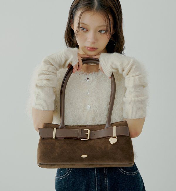  「ハートキーチャーム付きベルトボストンバッグ」|ボストンバッグ|