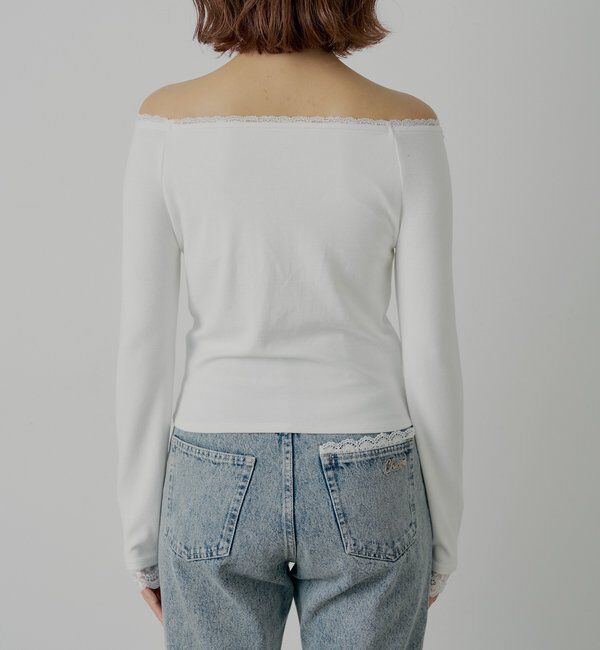  「カップ付きレースコンパクトトップス」|Tシャツ・カットソー|