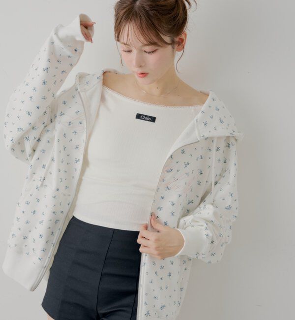  「花柄ルーズパーカー」|パーカー|