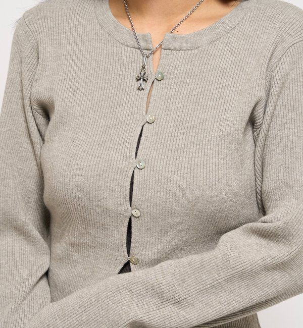  「リブニットナローカーディガン」|カーディガン|