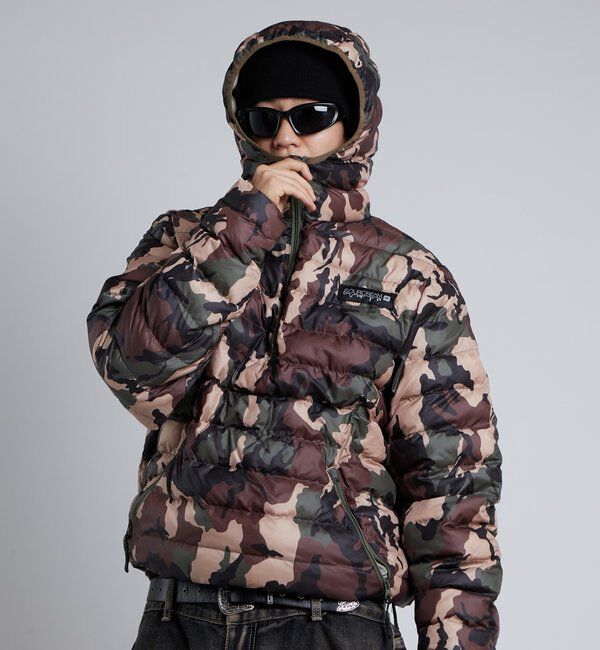  「【Sourcream】中綿ハーフジップフードプルオーバー」|ブルゾン・スタジャン|