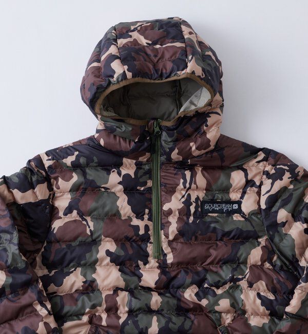  「【Sourcream】中綿ハーフジップフードプルオーバー」|ブルゾン・スタジャン|