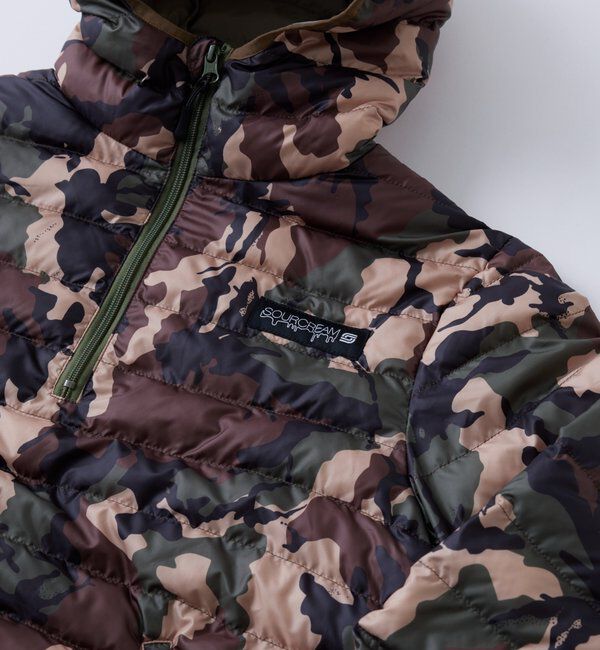  「【Sourcream】中綿ハーフジップフードプルオーバー」|ブルゾン・スタジャン|