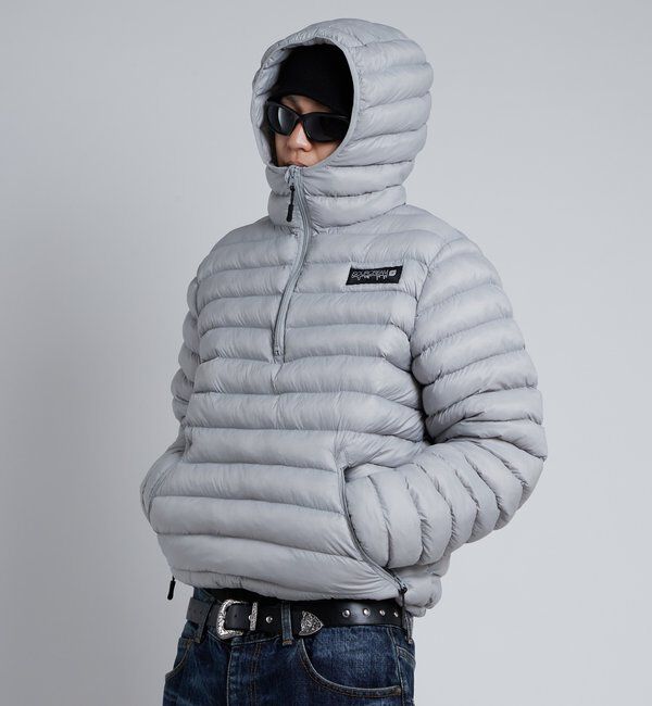  「【Sourcream】中綿ハーフジップフードプルオーバー」|ブルゾン・スタジャン|