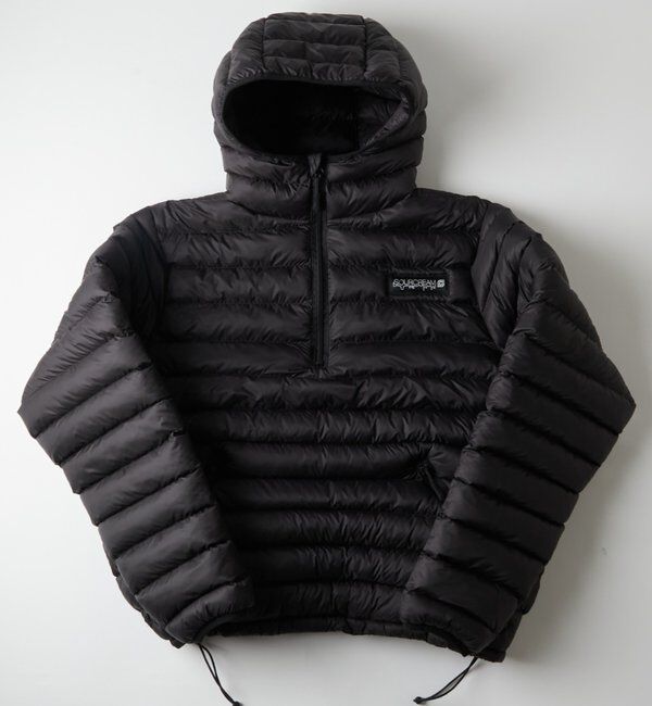  「【Sourcream】中綿ハーフジップフードプルオーバー」|ブルゾン・スタジャン|ブラック