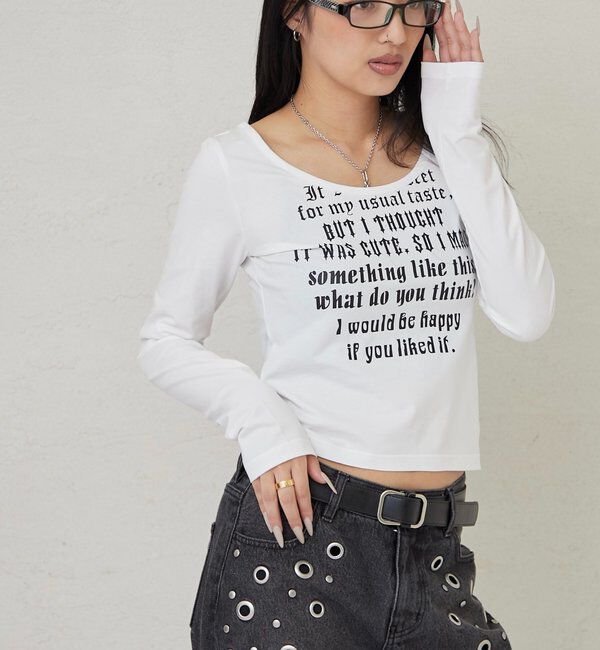  「【WEB限定】フレーズロゴトップス」|Tシャツ・カットソー|オフホワイト