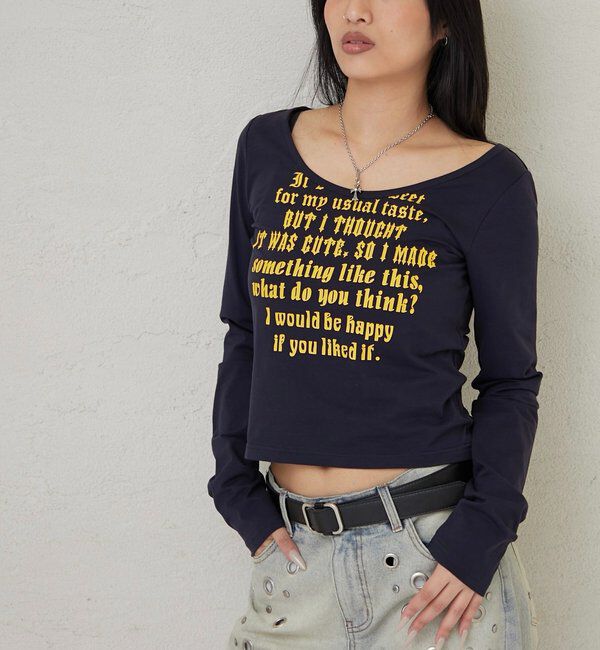  「【WEB限定】フレーズロゴトップス」|Tシャツ・カットソー|