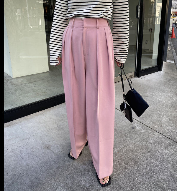  「【累計2万本突破！】【低身長・高身長サイズあり】2タックワイドパンツ」|チノ|