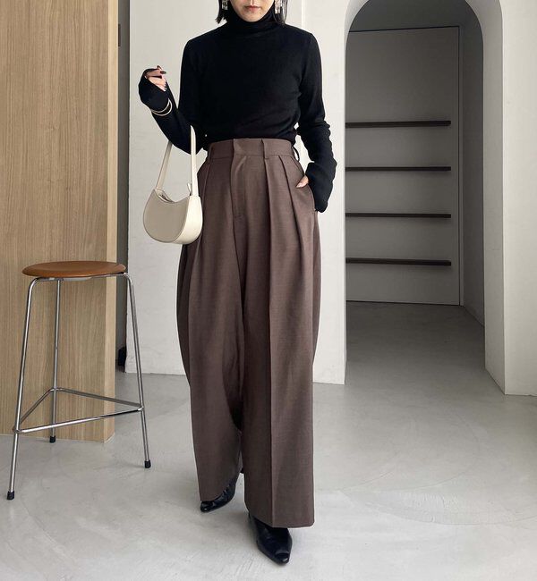  「【累計2万本突破！】【低身長・高身長サイズあり】2タックワイドパンツ」|チノ|