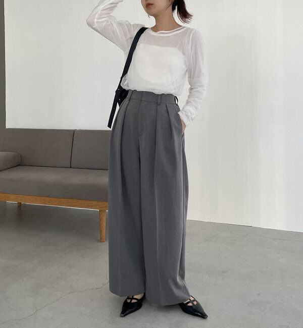  「【累計2万本突破！】【低身長・高身長サイズあり】2タックワイドパンツ」|チノ|