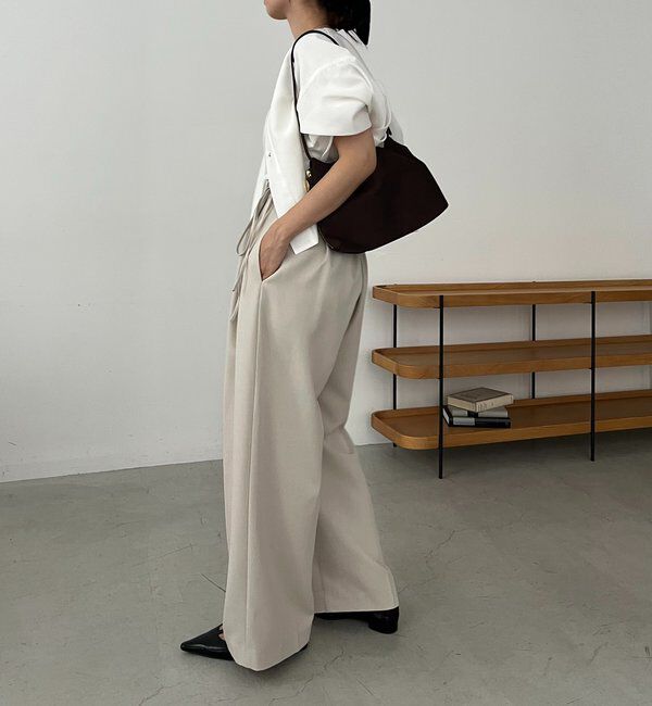  「【待望の追加決定！/新色ブラウン】ラップリボンパンツ」|チノ|