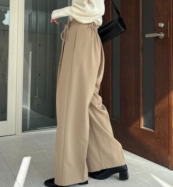  「【待望の追加決定！/新色ブラウン】ラップリボンパンツ」|チノ|