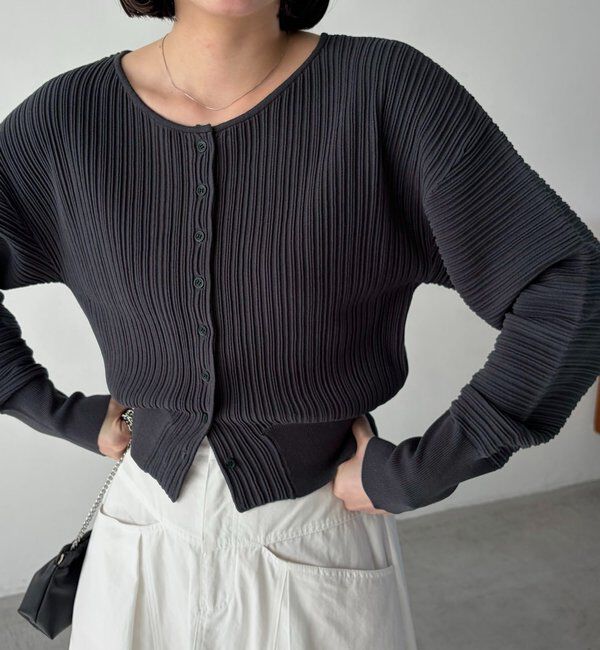  「プリーツパフカーディガン」|カーディガン|