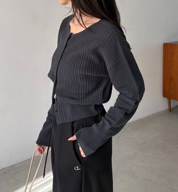  「プリーツパフカーディガン」|カーディガン|