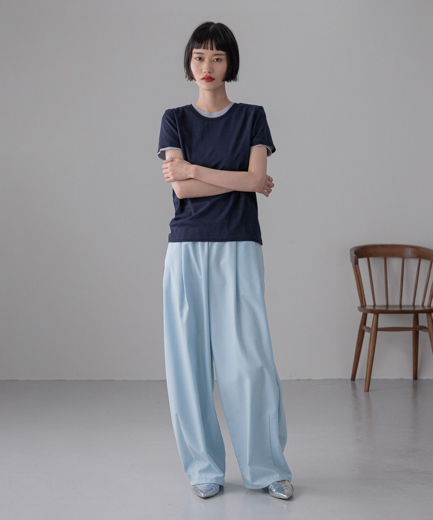 LOWRYS FARM「イージーワイドコクーンパンツ」|チノ|