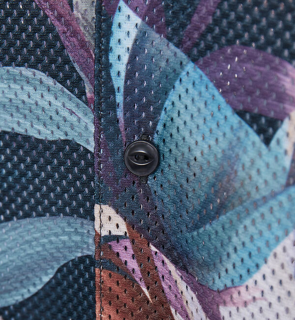 ABAHOUSE「【フラワープリント】ハーフスリーブ メッシュシャツ」|シャツ・ブラウス|