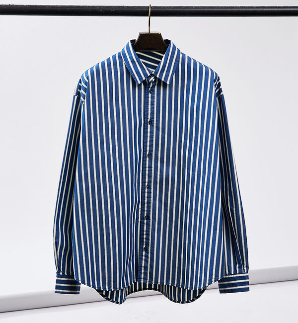 ABAHOUSE「【バイアスヨーク】オーバー ストライプシャツ」|シャツ・ブラウス|