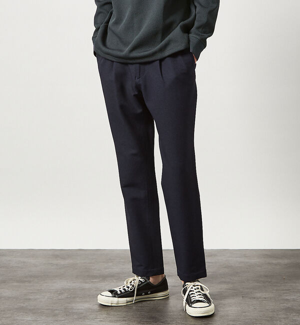 ABAHOUSE「【360&deg;ストレッチ】MIXツイル イージーパンツ/ テーパード スラックス」|その他|ダークネイビー