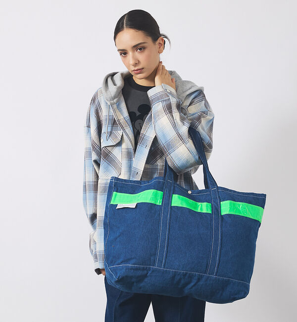 ABAHOUSE「【WEEKENDER/ウィークエンダー】 SAFETY DENIM TOTE/デ」|トートバッグ|ダークネイビー