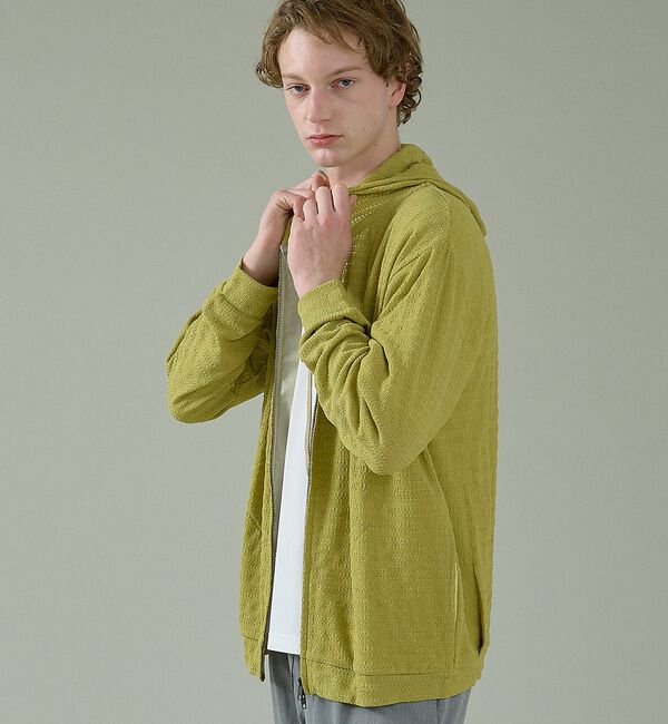 ABAHOUSE「シアーストレッチ ダブルジップ メッシュパーカー」|パーカー|