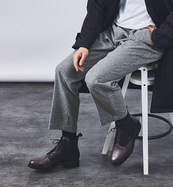 alfredoBANNISTER「グッドイヤー製法 レースアップ サイドゴア 6ホール プレーントゥ ダービー ブ」|ショートブーツ|