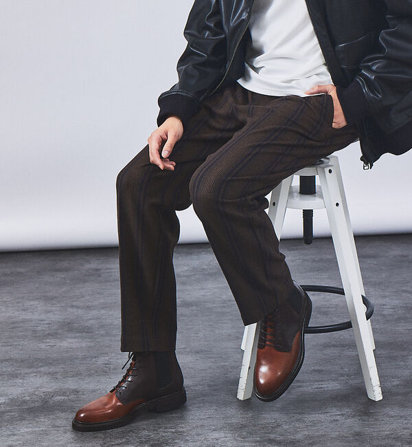 alfredoBANNISTER「グッドイヤー製法 レースアップ サイドゴア 6ホール プレーントゥ ダービー ブ」|ショートブーツ|