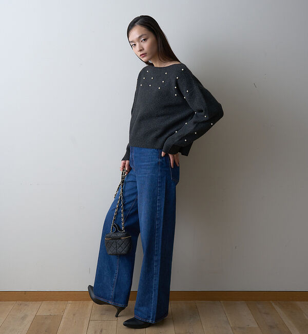 Rouge vif「【一部店舗限定】ビジューニットプルオーバー」|ニット・セーター|