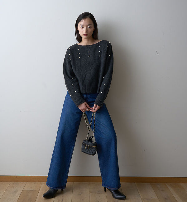 Rouge vif「【一部店舗限定】ビジューニットプルオーバー」|ニット・セーター|