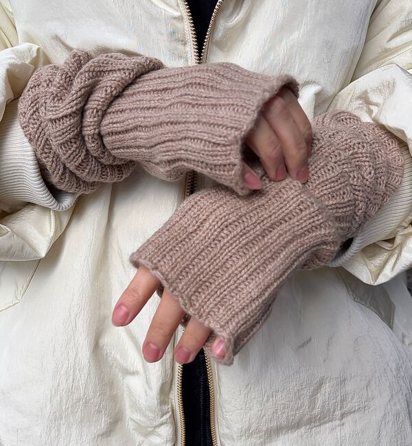 Rouge vif「【WILLIAM BRUNTON/ウィリアム ブラントン】リブロングリストウォー」|手袋|ダークベージュ