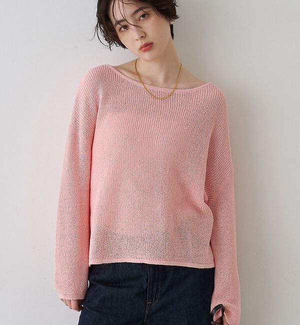 Rouge vif「【一部店舗限定】バックスリット ゆるメッシュニット」|ニット・セーター|ピンク