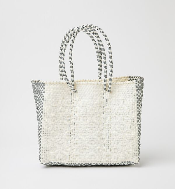 Rouge vif「【MOON BIRD/ムーンバード】手編みのメルカドバッグS/かごバッグ/ハンド」|かごバッグ|ホワイト