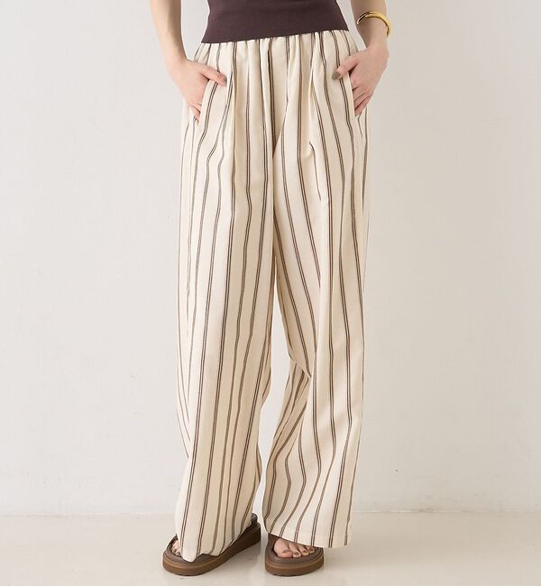 Rouge vif「ストライプイージーパンツ/ウエストゴム」|その他|ベージュ