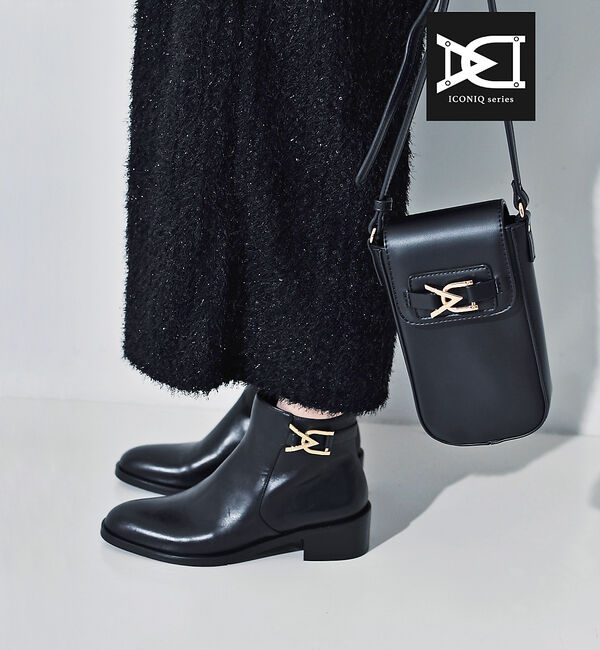 AU BANNISTER「【アイコニックシリーズ】ローヒールブーツ」|ショートブーツ|ブラック