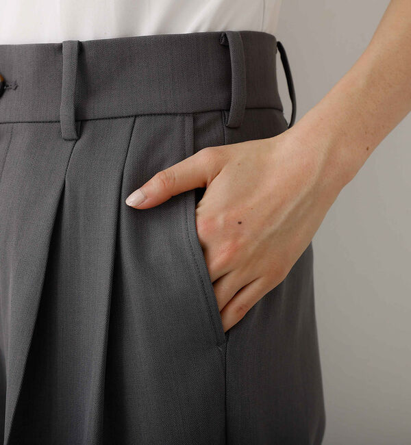 abahouse mavie「【後ろウエストゴム】タックワイドスラックス　m_01/シーズンレス/メンズライク」|その他|