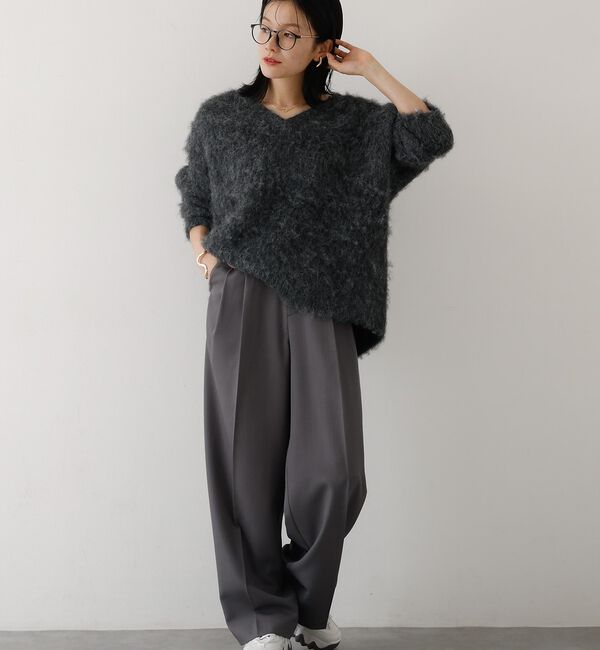 abahouse mavie「【後ろウエストゴム】タックワイドスラックス　m_01/シーズンレス/メンズライク」|その他|