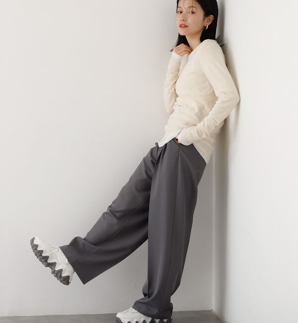 abahouse mavie「【後ろウエストゴム】タックワイドスラックス　m_01/シーズンレス/メンズライク」|その他|