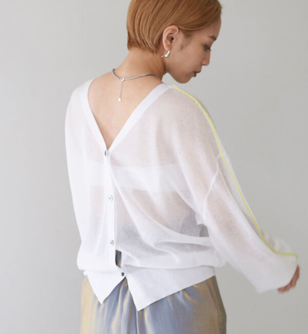 NOMINE「【前後着用可】2WAYシアーラインカーディガン」|カーディガン|