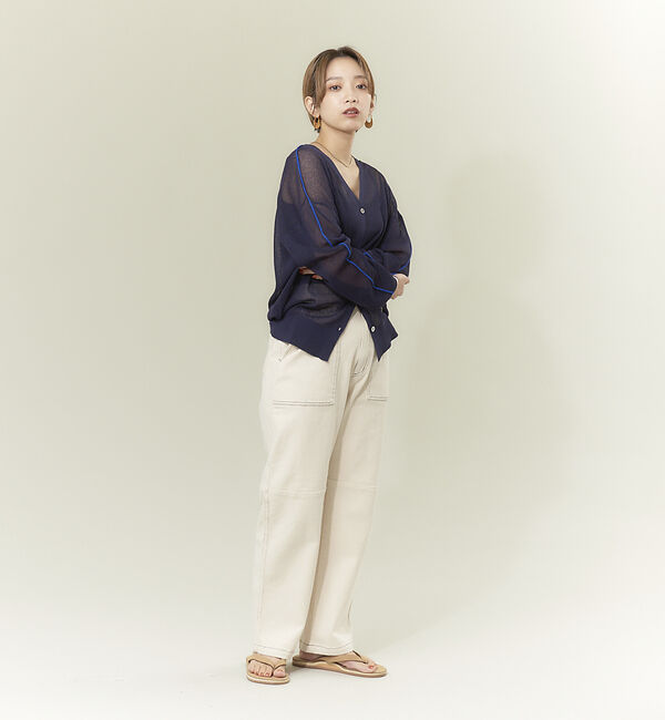 NOMINE「【前後着用可】2WAYシアーラインカーディガン」|カーディガン|