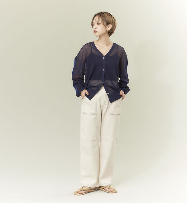 NOMINE「【前後着用可】2WAYシアーラインカーディガン」|カーディガン|