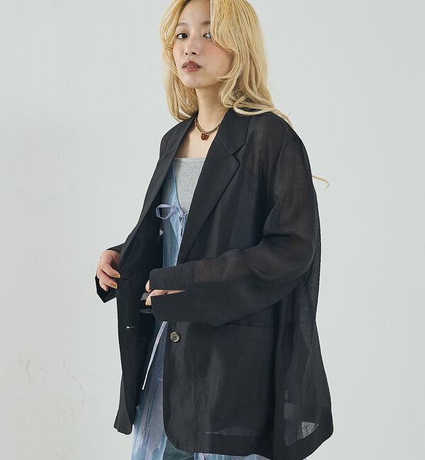 NOMINE「バックスリット シルキー シアー ジャケット」|その他|