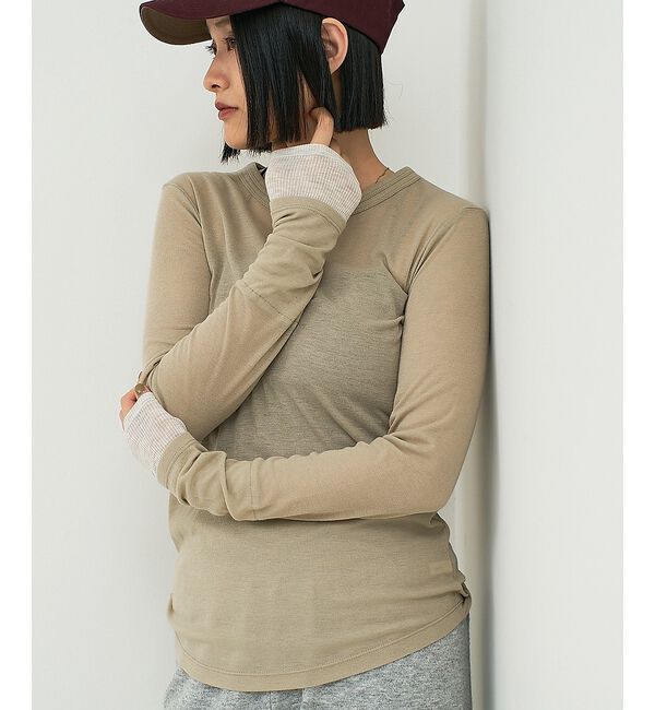 NOMINE「ダブルスリーブ シアー ロンT」|Tシャツ・カットソー|アイボリー