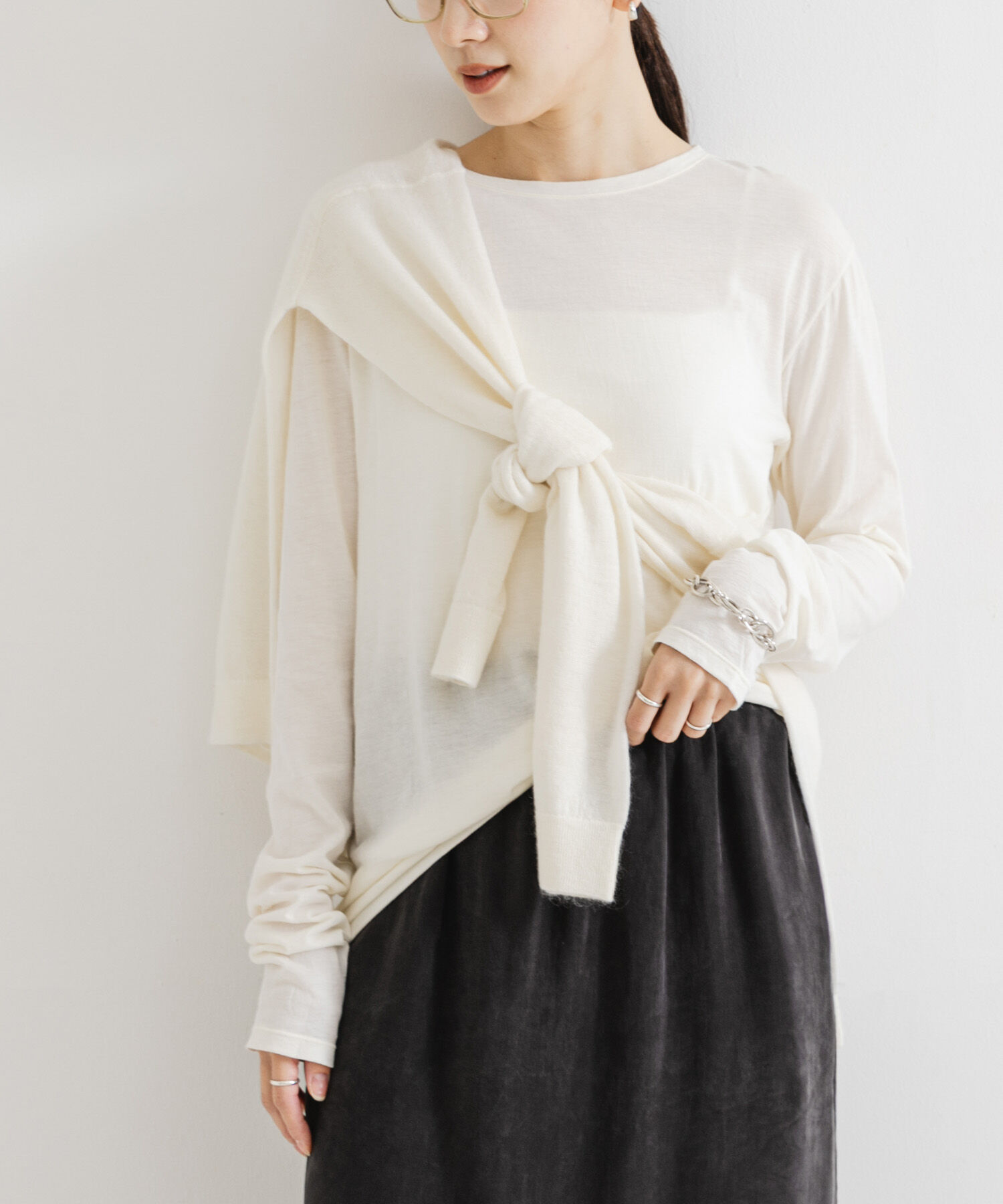 URBAN RESEARCH「ヘアリーマルチストール」|ストール|オフホワイト