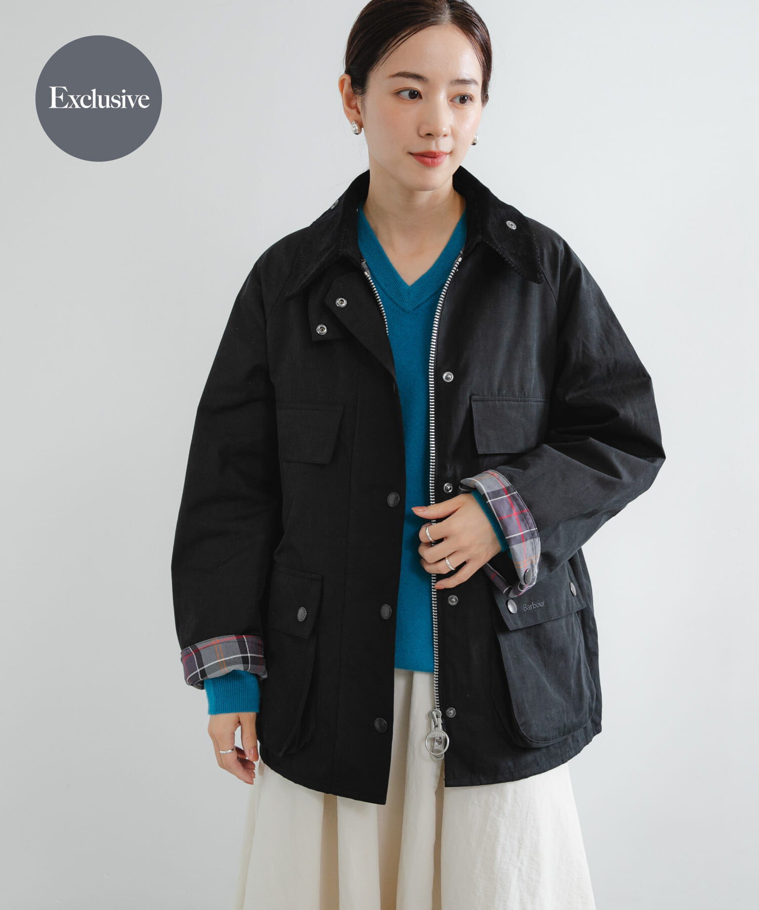 URBAN RESEARCH「『別注』Barbour / URBAN RESEARCH　BEDALE」|ノーカラーコート|ブラック