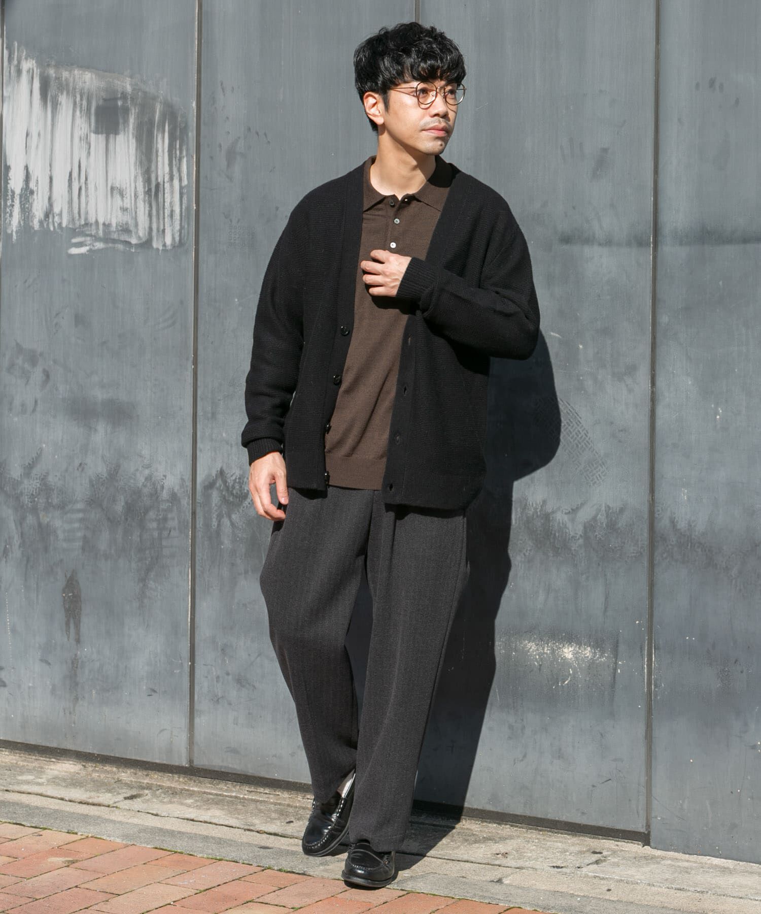 URBAN RESEARCH ROSSO「『XLサイズあり』ハミルトンウールガーター編みVネックカーディガン」|カーディガン|