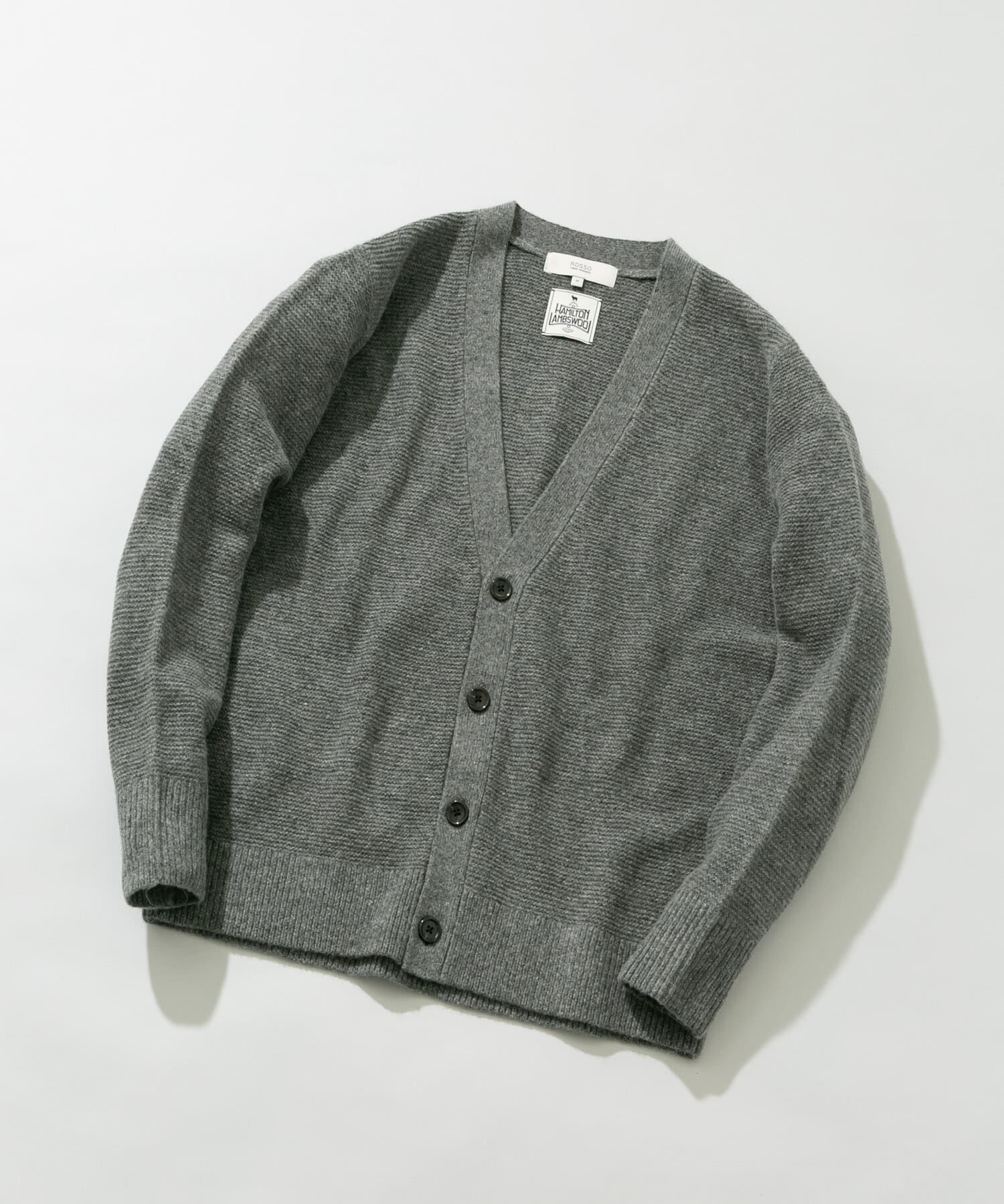 URBAN RESEARCH ROSSO「『XLサイズあり』ハミルトンウールガーター編みVネックカーディガン」|カーディガン|