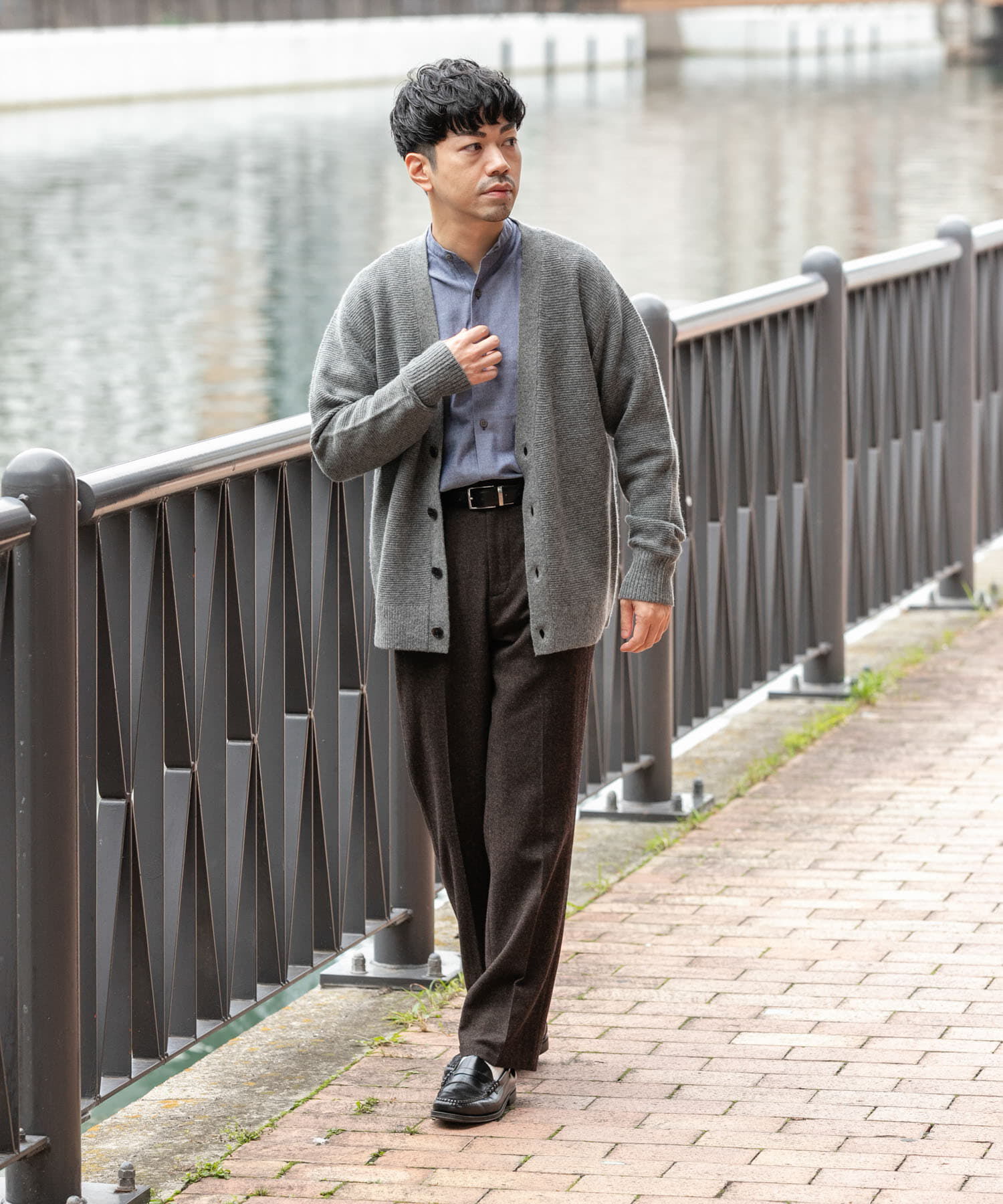 URBAN RESEARCH ROSSO「『XLサイズあり』ハミルトンウールガーター編みVネックカーディガン」|カーディガン|